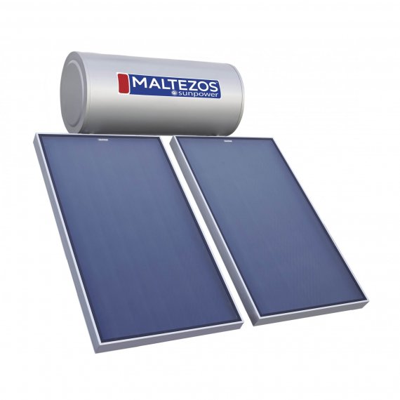 Ηλιακος Θερμοσιφωνας MALTEZOS Glass Sunpower 160Lt Διπλης Ενεργειας 2xSAC 90X150