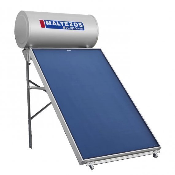 Ηλιακος Θερμοσιφωνας MALTEZOS Glass Sunpower 160Lt Διπλης Ενεργειας SAC 130X200