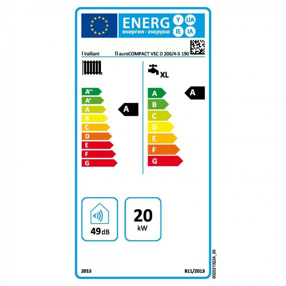 VAILLANT auroCOMPACT VSC D 206/4-5 ΜΟΝΑΔΑ ΑΕΡΙΟΥ ΣΥΜΠΥΚΝΩΣΕΩΣ ΜΕ ΗΛΙΟΘΕΡΜΙΚΟ ΣΥΣΤΗΜΑ