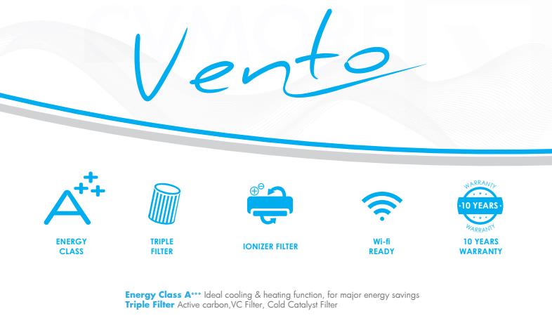 Cvmore Vento 24000 CVINTI 24 24000btu inverter A+++ Ιονιστής wifi  σε 12 άτοκες δόσεις 